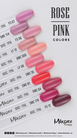ESMALTE SEMIPERMANENTE MIXCOCO TONOS ROSADOS