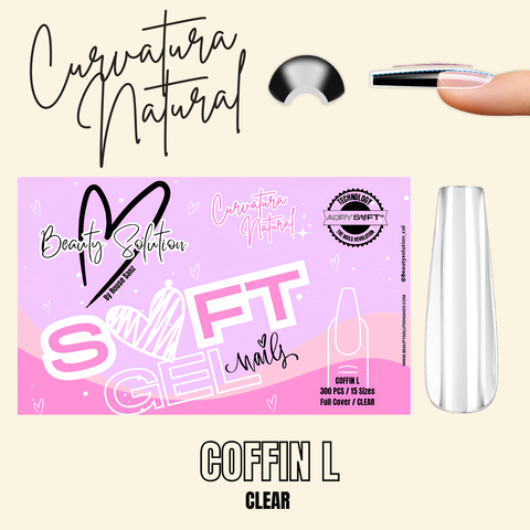 UÑA PRESS ON BEUTY CURVATURA NATURAL COFFIN L ACRYSOFT