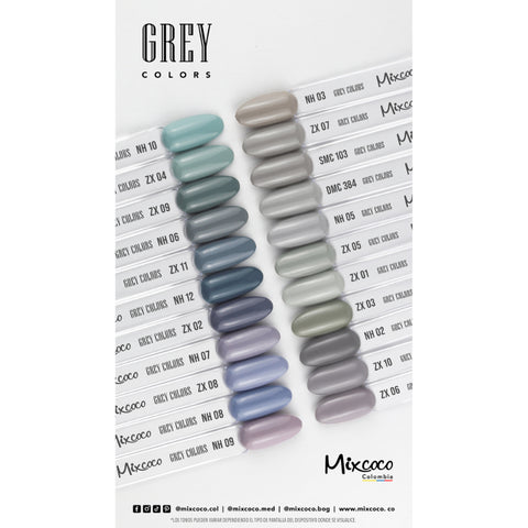 ESMALTE SEMIPERMANENTE MIXCOCO TONOS GRISES
