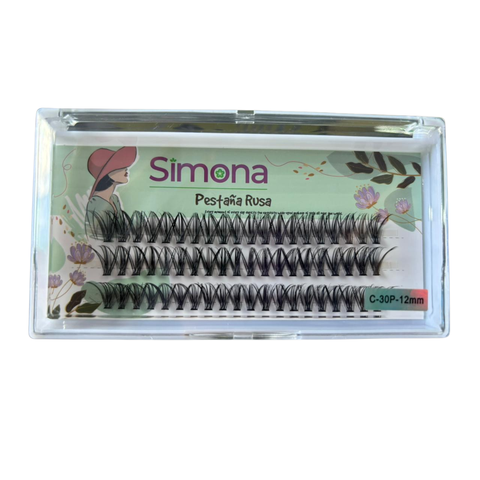 PESTAÑA EFECTO RUSO 30P CURVADURA D SIMONA
