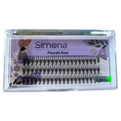 PESTAÑA EFECTO RUSO 20P CURVADURA D SIMONA