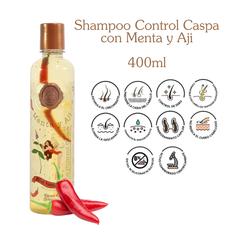 SHAMPOO MENTA Y AJI CONTROL CASPA X400 ML