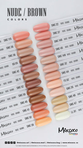 ESMALTE SEMIPERMANENTE MIXCOCO TONOS NUDE