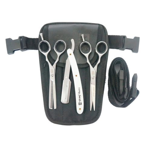 SET DE BARBERIA X3 UND METAL TIJERAS Y BARBERA PLATEADA